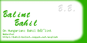balint bahil business card